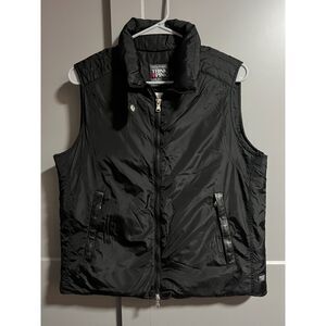 Think Pink Full Zip Down Feather Vest Italy Black Size 44(US Med) Winter Outdoor
